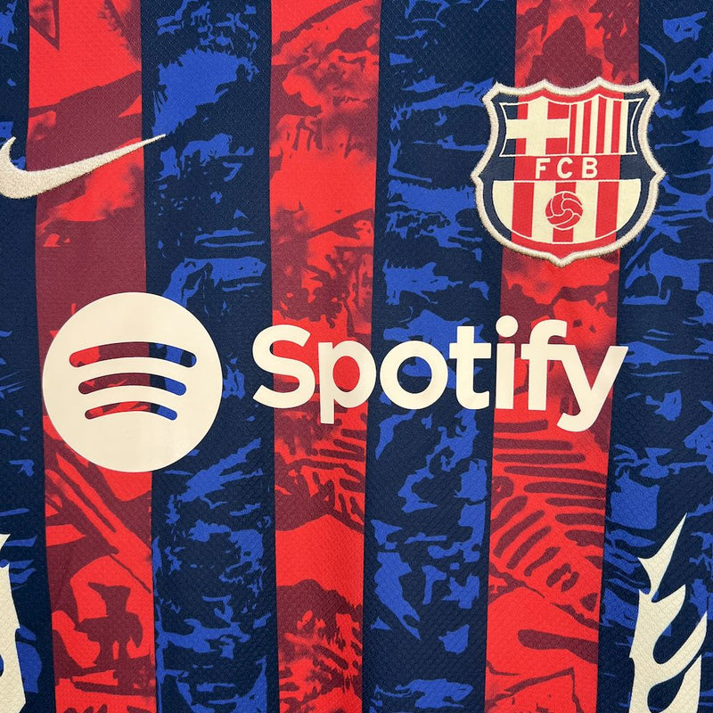 CAMISA DO BARCELONA 25/26 AZUL E VERMELHO EDIÇÃO ESPECIAL