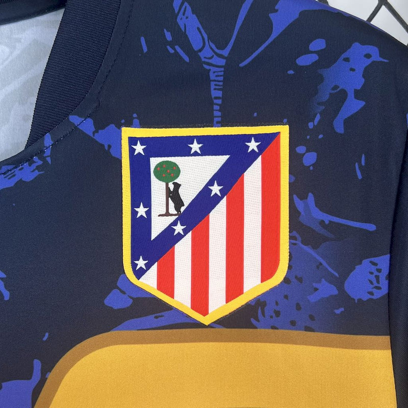CAMISA DO ATLETICO DE MADRID 25/26 AZUL E VERMELHO EDIÇÃO ESPECIAL