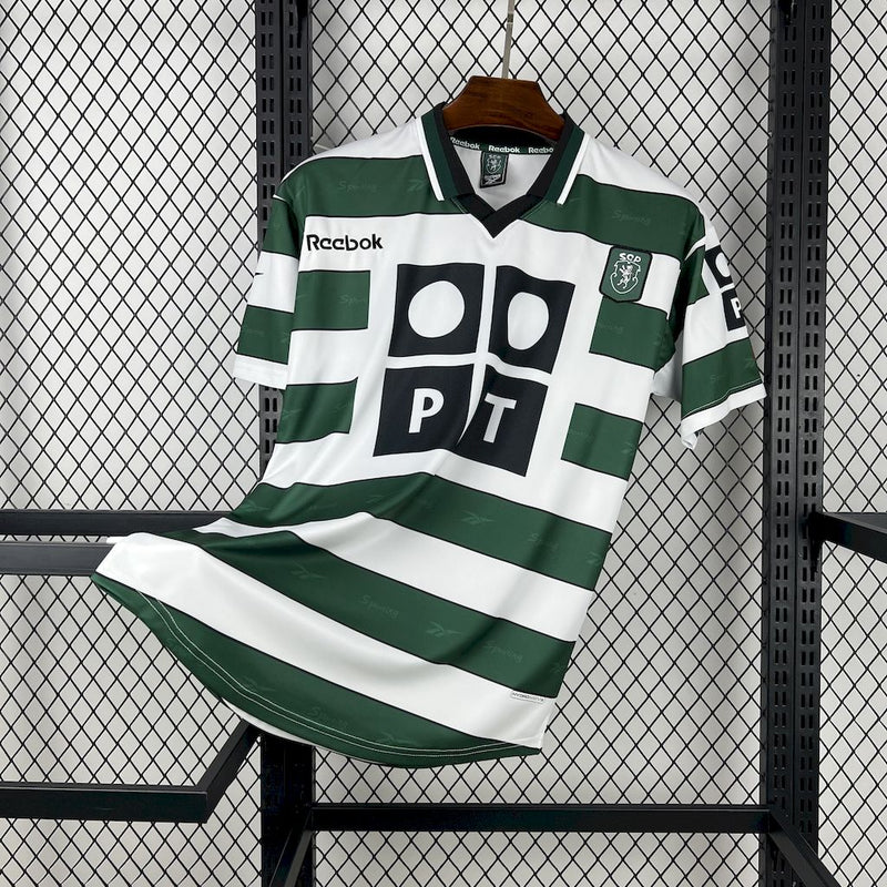 CAMISOLA RETRÔ DO SPORTING 99/00 VERDE E BRANCO