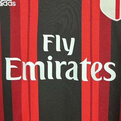 CAMISOLA RETRÔ DO MILAN 14/15 VERMELHO E PRETO