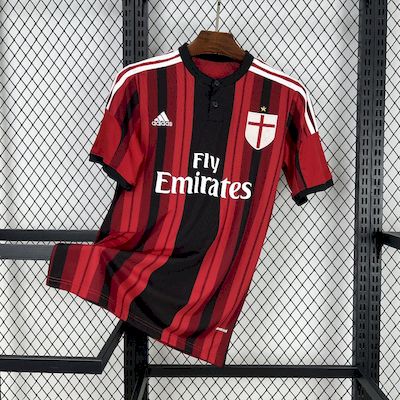 CAMISOLA RETRÔ DO MILAN 14/15 VERMELHO E PRETO