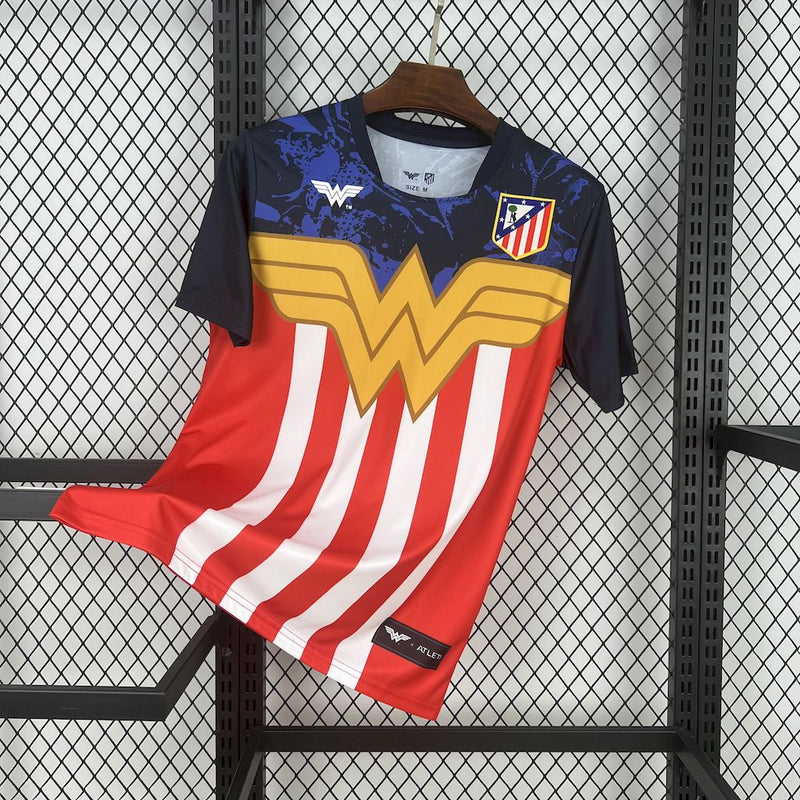 CAMISA DO ATLETICO DE MADRID 25/26 AZUL E VERMELHO EDIÇÃO ESPECIAL