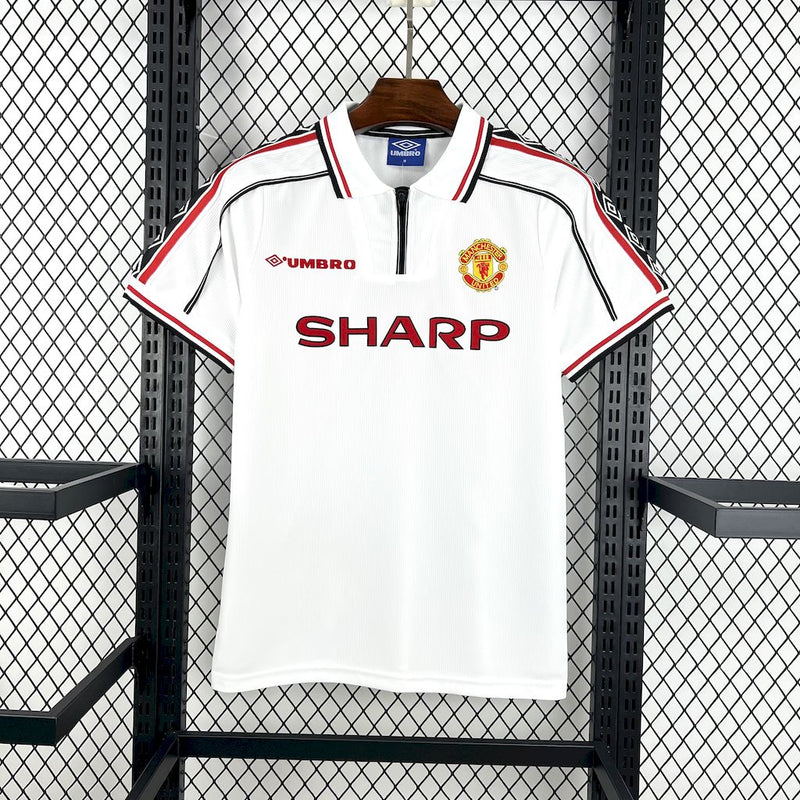 CAMISOLA RETRÔ DO MANCHESTER UNITED 98/99 BRANCO