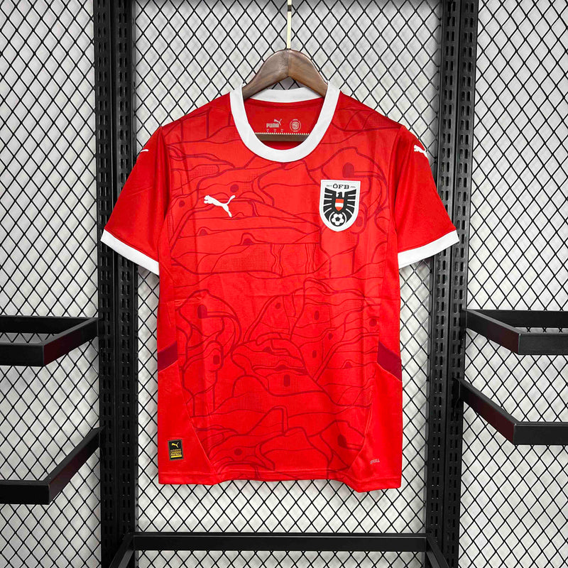 CAMISA DA SELEÇÃO DA AUSTRIA 25/26 VERMELHO