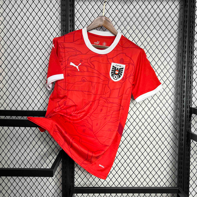 CAMISA DA SELEÇÃO DA AUSTRIA 25/26 VERMELHO